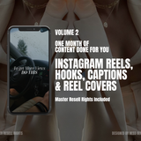 Vol 2. Instagram Reels, Hooks, Captions & Reel Covers