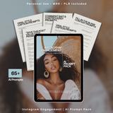 Instagram Engagement Boost: 65 AI Content Prompts + 50 Bonus Swipe-Worthy Hooks